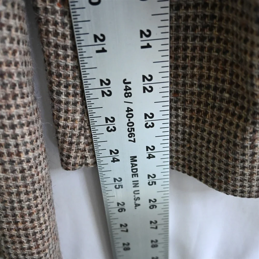 Vtg Levis 44R Brown‎ Blanketweave Tweed 100% Wool Mens Blazer Sport Coat Jacket - Picture 9 of 12